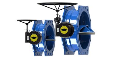 Valvola blu del controllo delle acque di RAL 5010, doppia valvola a farfalla eccentrica