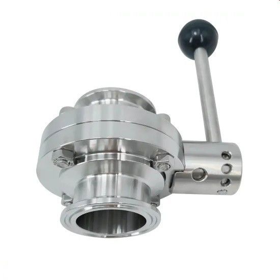 Valvola a farfalla sanitaria manuale, valvola a farfalla del morsetto 304 316L di acciaio inossidabile tri