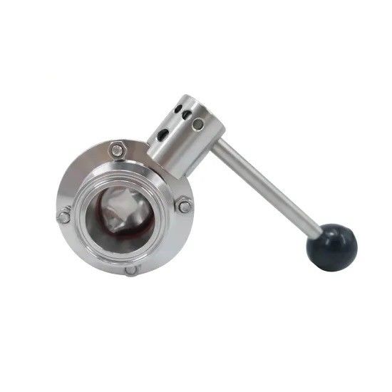 Valvola a farfalla sanitaria manuale, valvola a farfalla del morsetto 304 316L di acciaio inossidabile tri