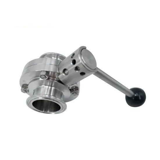 Valvola a farfalla sanitaria manuale, valvola a farfalla del morsetto 304 316L di acciaio inossidabile tri