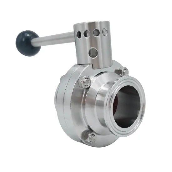 Valvola a farfalla sanitaria manuale, valvola a farfalla del morsetto 304 316L di acciaio inossidabile tri