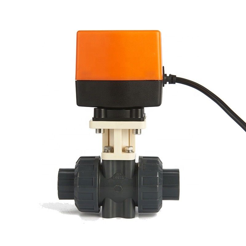 Valvola a sfera attivata elettrica di modo di pollice 2 di DN15 1/2, valvola a sfera di plastica motorizzata del PVC