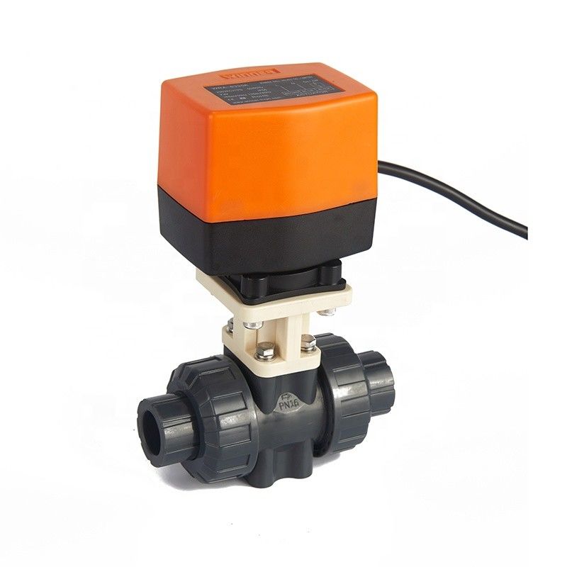 Valvola a sfera attivata elettrica di modo di pollice 2 di DN15 1/2, valvola a sfera di plastica motorizzata del PVC