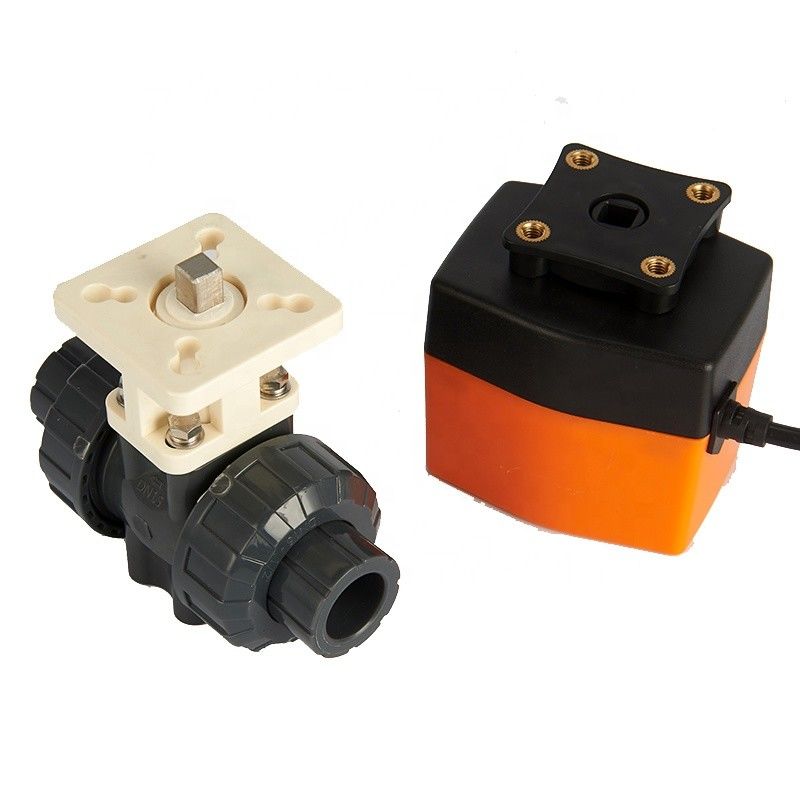 Valvola a sfera attivata elettrica di modo di pollice 2 di DN15 1/2, valvola a sfera di plastica motorizzata del PVC