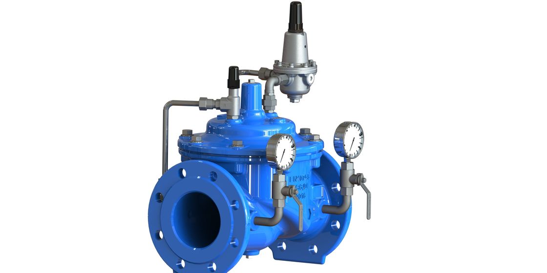 Valvola blu del controllo della pressione dell'acqua di colore con il pilota di acciaio inossidabile di 2 modi