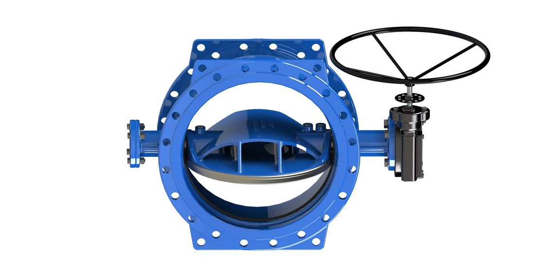 Valvola blu del controllo delle acque di RAL 5010, doppia valvola a farfalla eccentrica